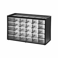 Stanley Multi-Purpose Plastic Storage Bin with 30 Small Drawers - Black