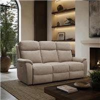 Aspire Kingsmere Fabric 3 Seater Power Recliner Sofa - Natural