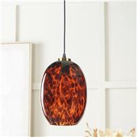 Pacific Lucien Tortoiseshell Egg Glass Adjustable Pendant Light - Brown