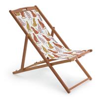 Habitat Folding Wooden Garden Deck Chair - Cat Print