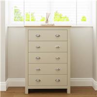 GFW Lancaster 5 Drawer Chest - Cream