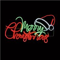 Premier Decorations Prelit Christmas Neon Merry Christmas Santa Hat Decoration