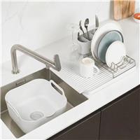 ReBorn 2 Piece Washing Up Bowl and Large Draining Rack - Stone