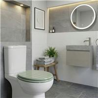 Aqualona Tongue & Groove Moulded Wood Toilet Seat - Sage Green