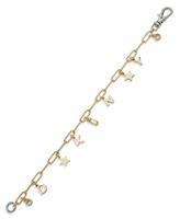 DKNY Two Tone Logo Charm Flex Bracelet