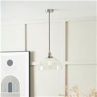 Pacific Cecilia Glass Adjustable Dome Pendant Light - Clear