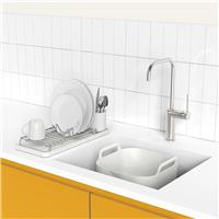 ReBorn 2 Piece Washing Up Bowl and Compact Draining Rack - Stone