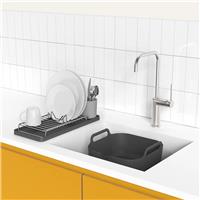 ReBorn 2 Piece Washing Up Bowl and Compact Draining Rack - Dark Grey