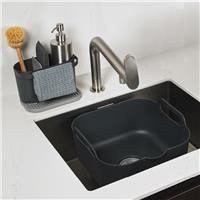 ReBorn 2 Piece Washing Up Bowl and Sink Tidy Set - Dark Grey