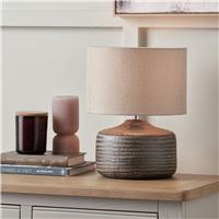 Pacific Kai Ceramic Earth Texture Table Lamp - Brown