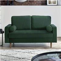 Julian Bowen Henley Velvet 2 Seater Sofa - Green