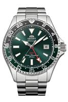 Orient Mako GMT Green Dial Men's Silver Stainless Steel Bracelet Watch