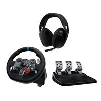 Logitech G29 Steering Wheel + G321 Headset Bundle For PS & PC - Black