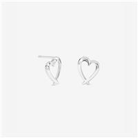 Simply Silver 925 Sterling Silver Plated Crossover Heart Stud Earrings