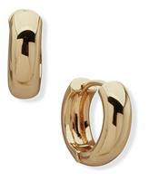 DKNY Gold Tone Puffy Huggie Hoop Earrings
