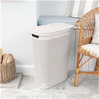 Addis 40 Litre Plastic Slimline Laundry Hamper - Cream