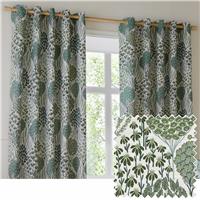 Wylder Ophelia Floral Eyelet Curtains - Thyme and Mineral - 117x183cm