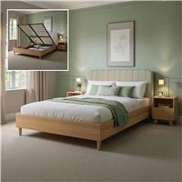 XR Living Cooper Double End Lift Ottoman Bed Frame - Oak