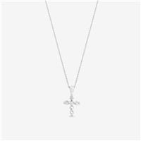 Simply Silver 925 Sterling Silver Cubic Zirconia Cross Necklace