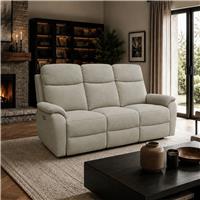 Aspire Kingsmere Fabric 3 Seater Power Recliner Sofa - Grey