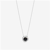 Jon Richard Rhodium Plated Cubic Zirconia Twist Halo Sapphire Pendant Necklace