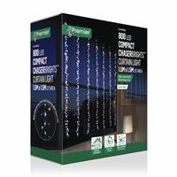 Premier Decorations Prelit 800 LED Christmas Curtain Multi-Action Chasing Lights