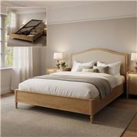 XR Living Emy King Size Side Lift Ottoman Bed Frame - Oak