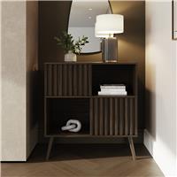 GFW Louvered 2 Door Sideboard - Walnut Effect
