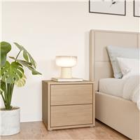 Furniture To Go Alice Springs 2 Drawer Bedside Table - Light Wood