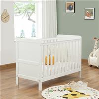Babymore Caro Urban Mini Cot Bed with Mattress - White