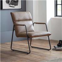 Julian Bowen Gramercy Faux Leather Accent Chair - Brown