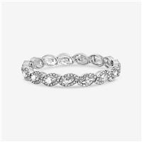 Jon Richard Silver Plated and Crystal Navette Stretch Bracelet
