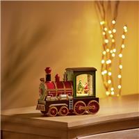 Premier Decorations Christmas Music Train Santa Scene Water Spinner Decoration