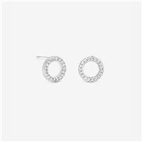 Simply Silver 925 Sterling Silver Cubic Zirconia Open Circle Stud Earrings