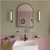 Croydex Black Safety Glass Metal Arch Wall Mirror - 73x50cm