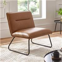 Julian Bowen Saxon Faux Leather Accent Chair - Brown