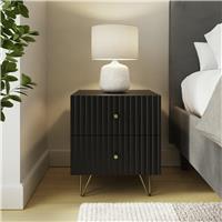 GFW Thalia 2 Drawer Bedside Table - Black