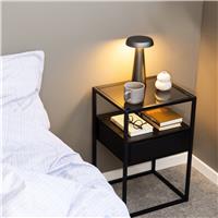 Furniture To Go Randolf 1 Drawer Bedside Table - Black