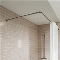 Croydex L Shaped Telescopic Shower Curtain Rail - 140 - 260cm
