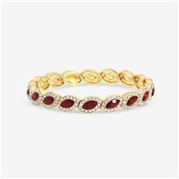 Jon Richard Gold Plated and Ruby Navette Stretch Bracelet