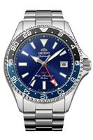 Orient Mako GMT Blue Dial Men's Silver Stainless Steel Bracelet Watch
