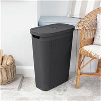 Addis 40 Litre Plastic Slimline Laundry Hamper - Charcoal