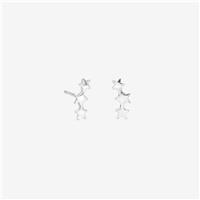 Simply Silver 925 Sterling Silver 3 Star Celestial Climber Earrings