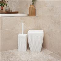 Addis 5 Litre Bathroom Bin and Toilet Brush Set - White