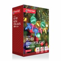Premier Decorations 80 LED Christmas Multi-Coloured Retro Petal Lights