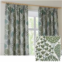 Wylder Ophelia Floral & Botanical Curtains - Thyme Mineral - 117x183cm