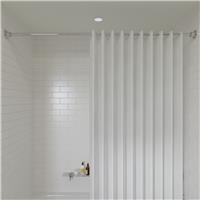 Stick n Lock Chrome Telescopic Shower Curtain Rail - 129.5 - 229.8cm