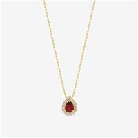 Jon Richard Gold Plated Cubic Zirconia Garnet Pear Pendant Necklace
