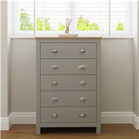 GFW Lancaster 5 Drawer Chest - Grey