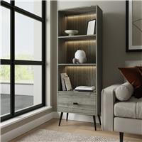 GFW Amos 1 Drawer Wide Display Unit - Grey